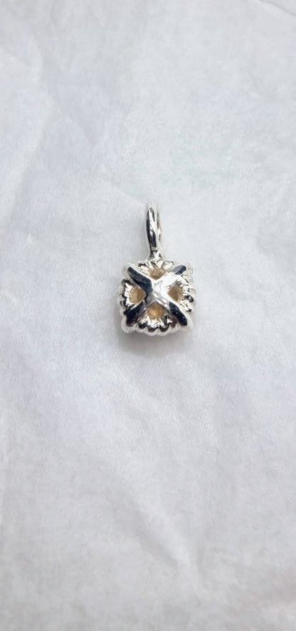 6mm Round Citrine Twist Dainty Pendant in Sterling Silver with Italian Chain