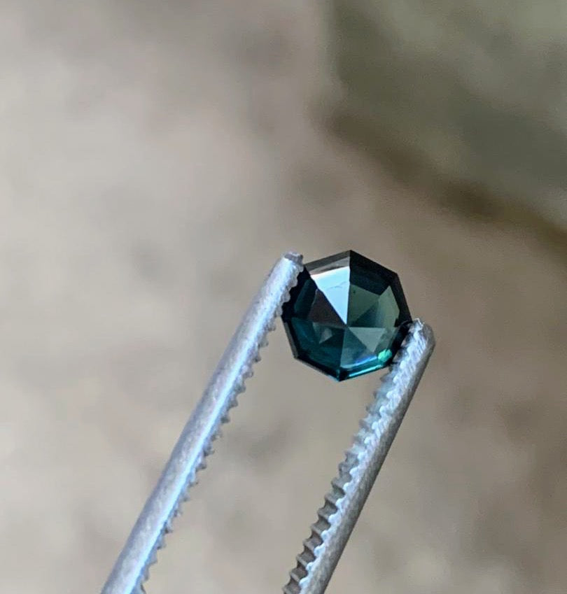 1.5ct Asscher-Octagonal Cut Intense Blue Sapphire Gemstone