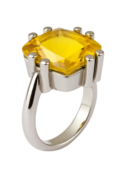 11ct Cushion Cut Natural No Heat Citrine Ring - Hanna Boya