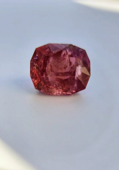 7.42ct Pink Tourmaline Gemstone featuring a cushion cut and radiant pink hues. A standout collectible for gemstone lovers and jewelry makers.