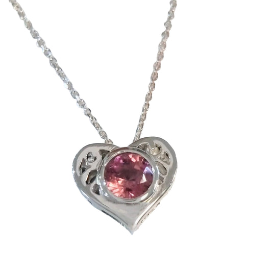 Natural Pink Tourmaline Heart Necklace - Hanna Boya