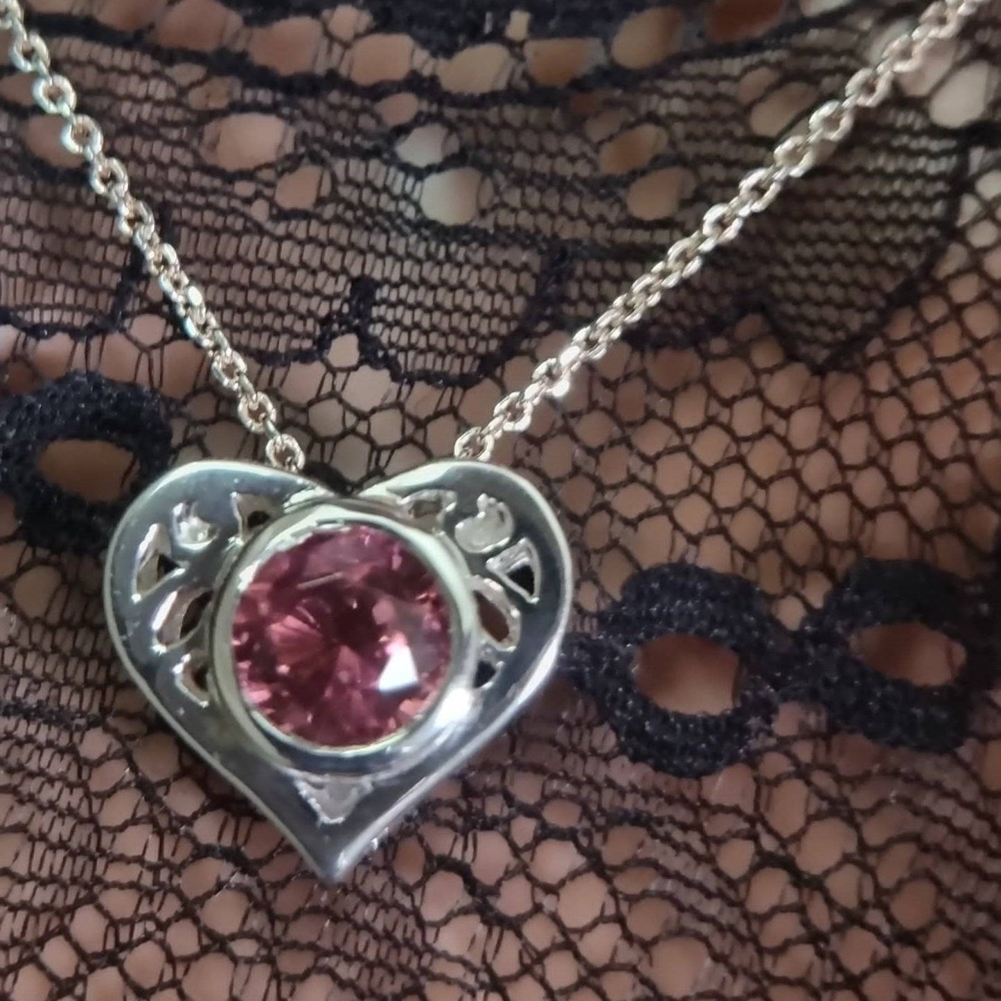 Natural Pink Tourmaline Heart Necklace - Hanna Boya