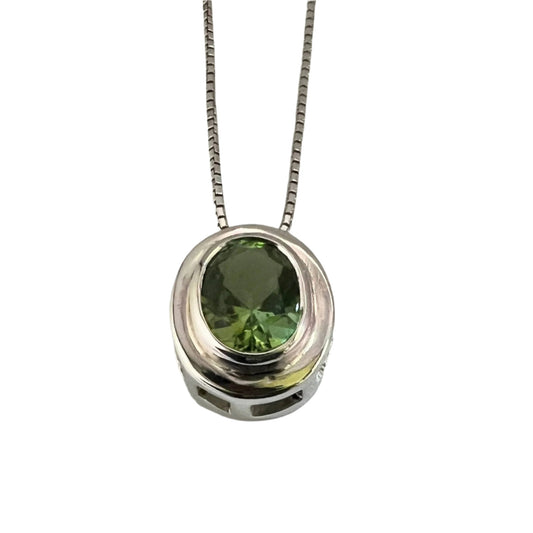 Oval Cut Natural Rare Yellow-Green Citrine Necklace Pendant - Hanna Boya
