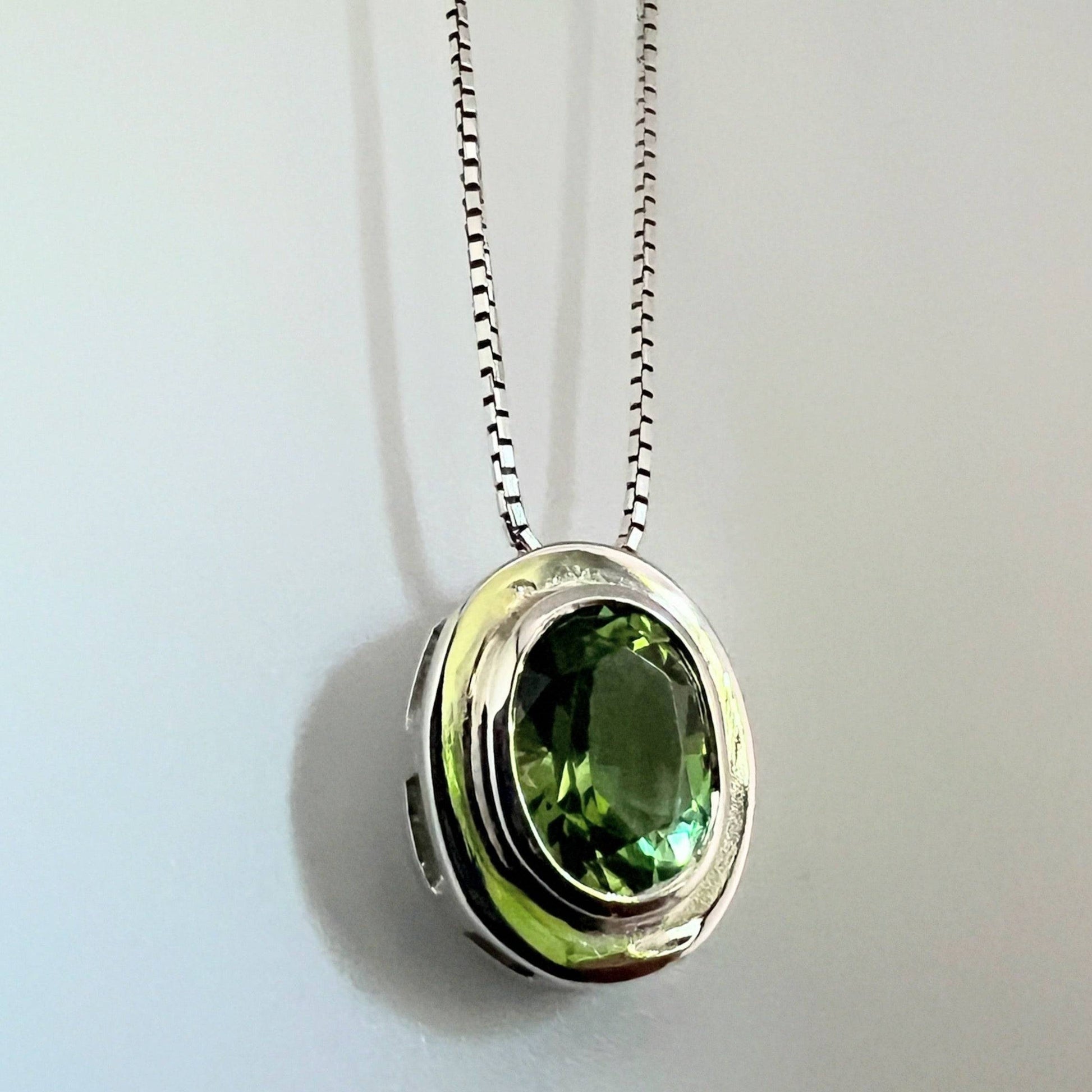 Oval Cut Natural Rare Yellow-Green Citrine Necklace Pendant - Hanna Boya
