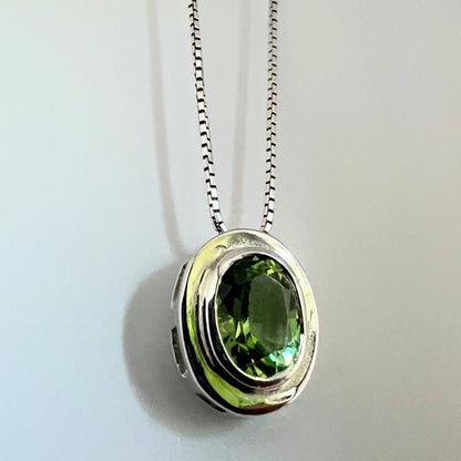 Oval Cut Natural Rare Yellow-Green Citrine Necklace Pendant - Hanna Boya