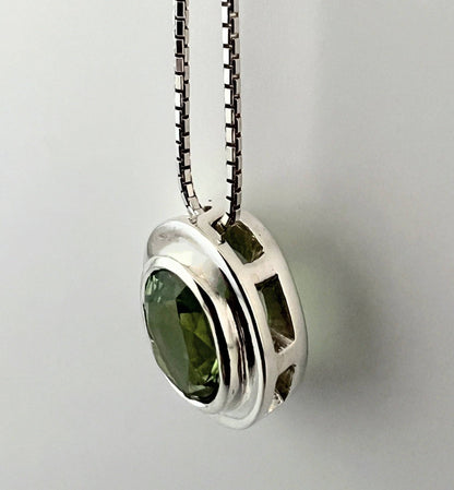 Oval Cut Natural Rare Yellow-Green Citrine Necklace Pendant - Hanna Boya