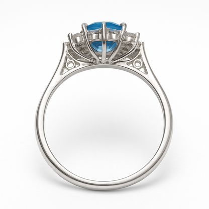 1ct Oval Natural Blue Topaz Statement Ring - Hanna Boya