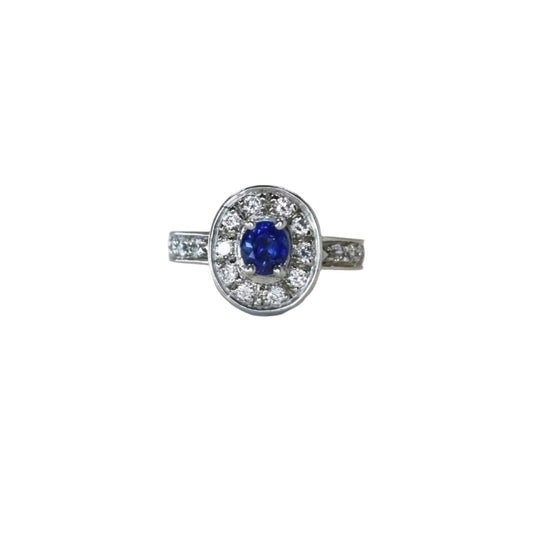 1ct Natural Oval Blue Sapphire Engagement ring - Hanna Boya