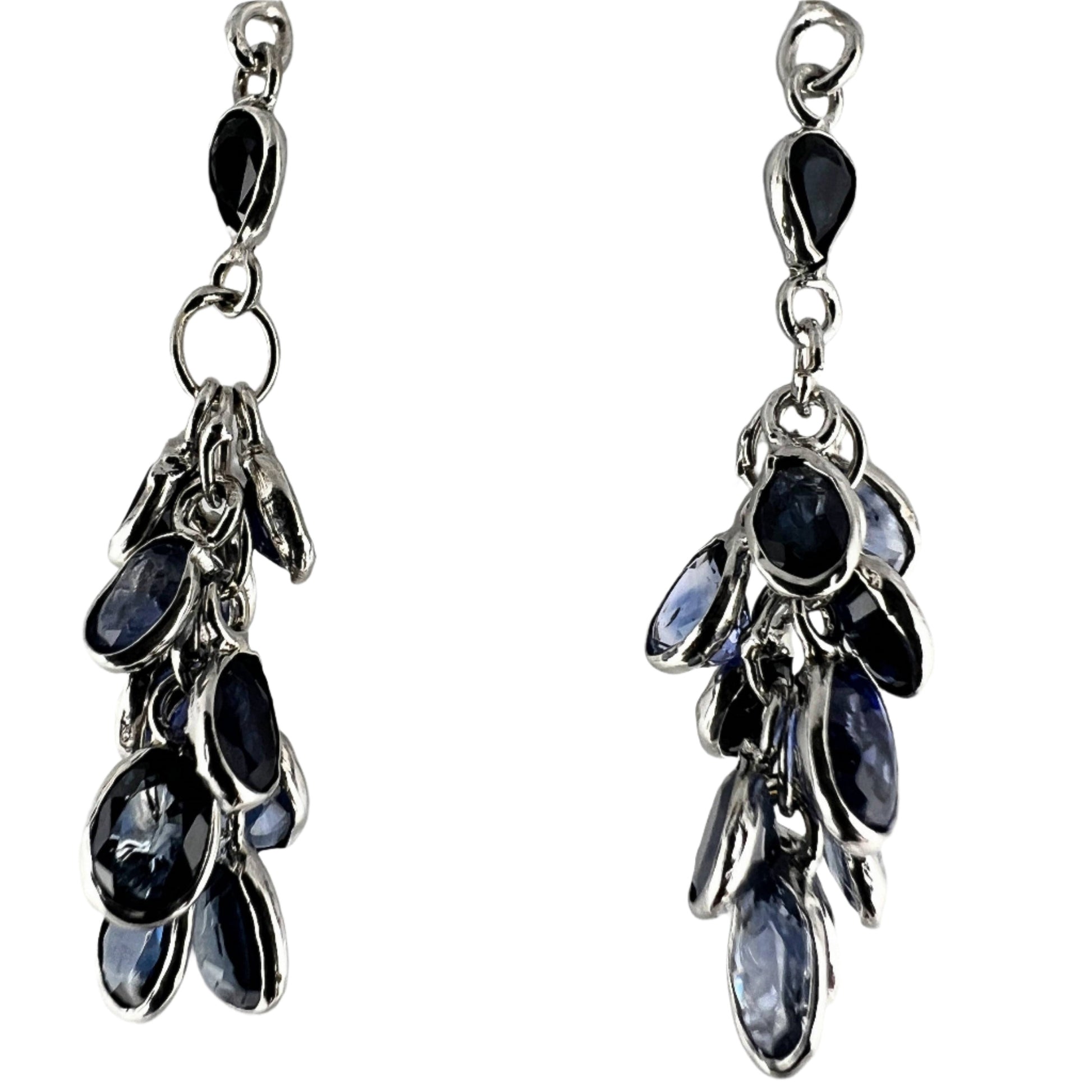 Natural Blue Sapphire Cluster Earrings - Hanna Boya