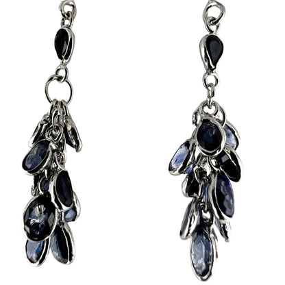 Natural Blue Sapphire Cluster Earrings - Hanna Boya