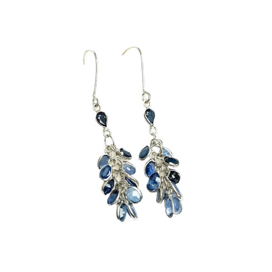 Natural Blue Sapphire Cluster Earrings - Hanna Boya