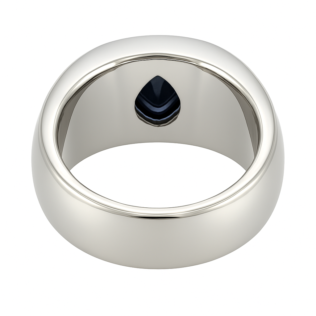 1.5ct Pear Natural Blue Sapphire 3 Stone Ring - Hanna Boya