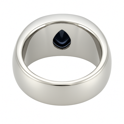 1.5ct Pear Natural Blue Sapphire 3 Stone Ring - Hanna Boya