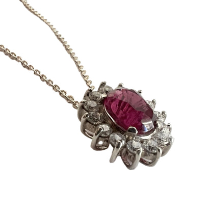 3ct Oval Pink Tourmaline Pendant Necklace - Hanna Boya