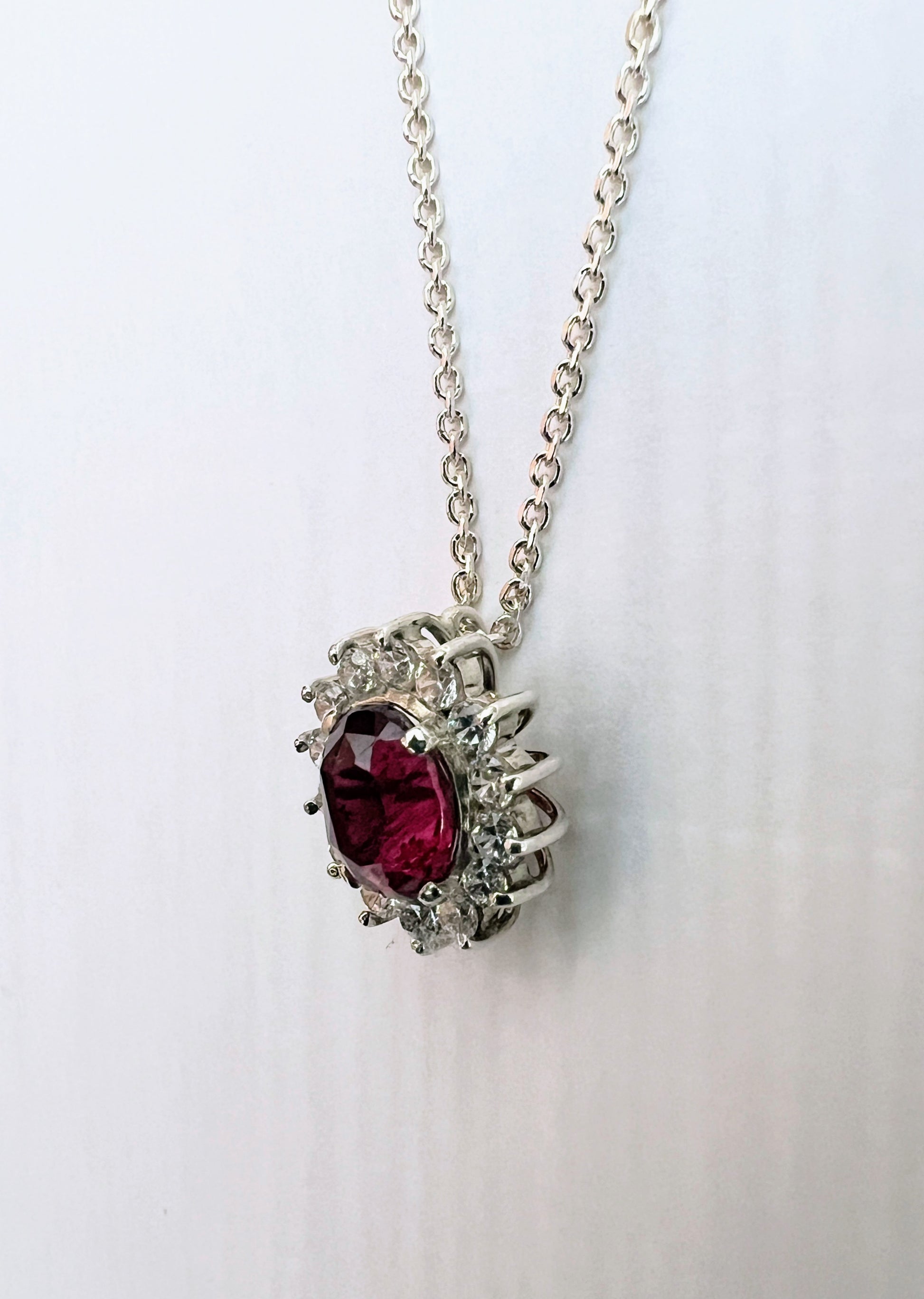 3ct Oval Pink Tourmaline Pendant Necklace - Hanna Boya