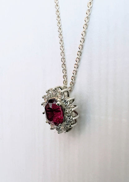 3ct Oval Pink Tourmaline Pendant Necklace - Hanna Boya