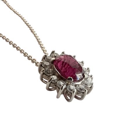 3ct Oval Pink Tourmaline Pendant Necklace - Hanna Boya