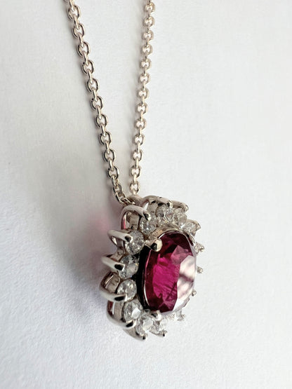 3ct Oval Pink Tourmaline Pendant Necklace - Hanna Boya