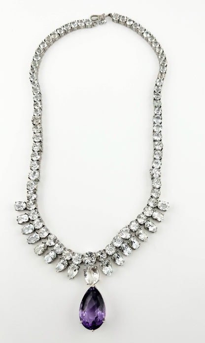 10ct Pear Cut Amethyst and Topaz Necklace - Hanna Boya