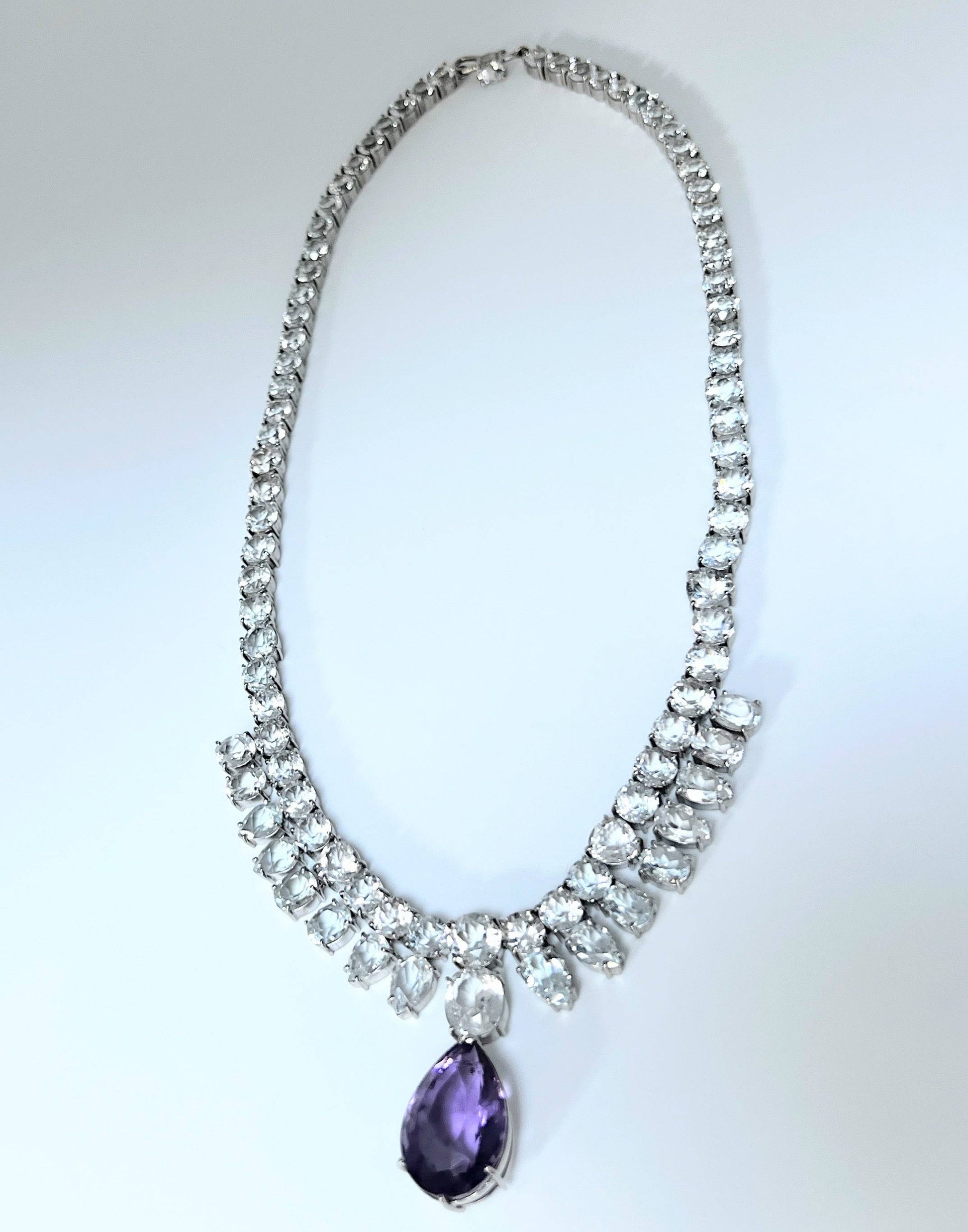 10ct Pear Cut Amethyst and Topaz Necklace - Hanna Boya