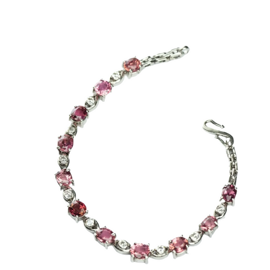 5.5ctw Pink Tourmaline Tennis Bracelet - Hanna Boya