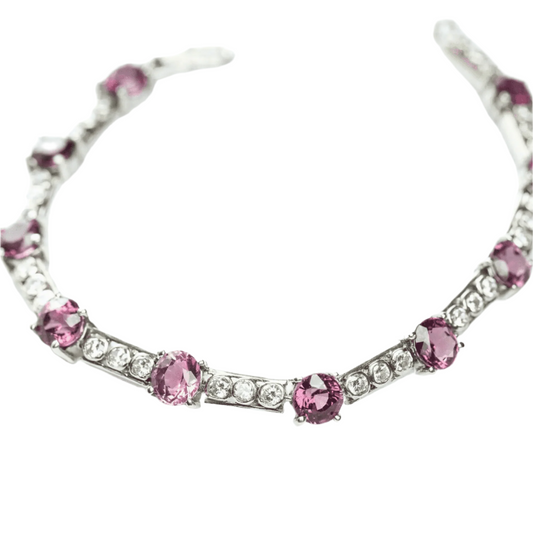 7.5ctw Natural Pink Tourmaline Tennis Bracelet - Hanna Boya
