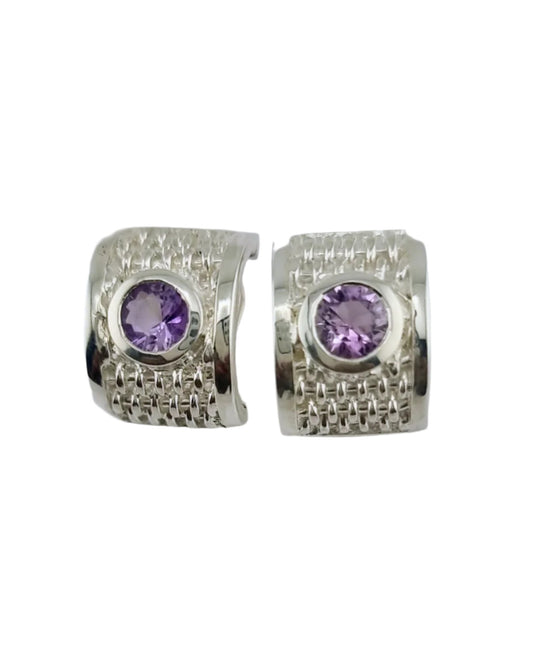Handmade BENYA Amethyst Lever-Back Earrings - Hanna Boya