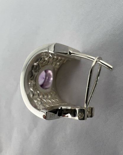 Handmade BENYA Amethyst Lever-Back Earrings - Hanna Boya