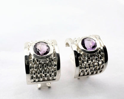 Handmade BENYA Amethyst Lever-Back Earrings - Hanna Boya