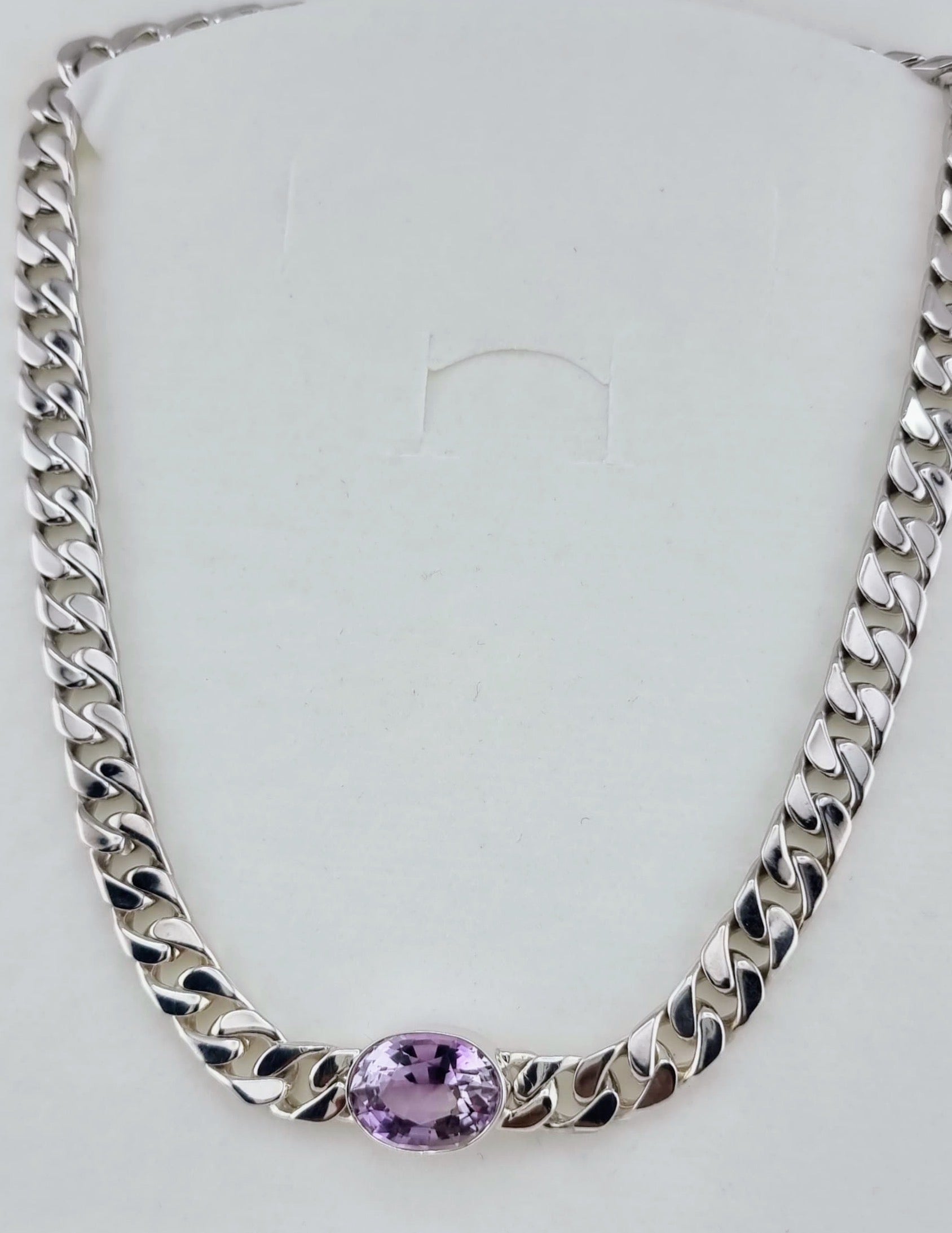 Amethyst Cuban Chain Link Necklace - Hanna Boya
