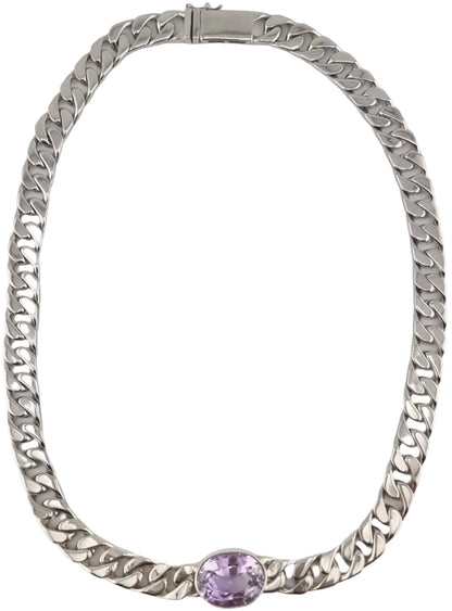 Amethyst Cuban Chain Link Necklace - Hanna Boya