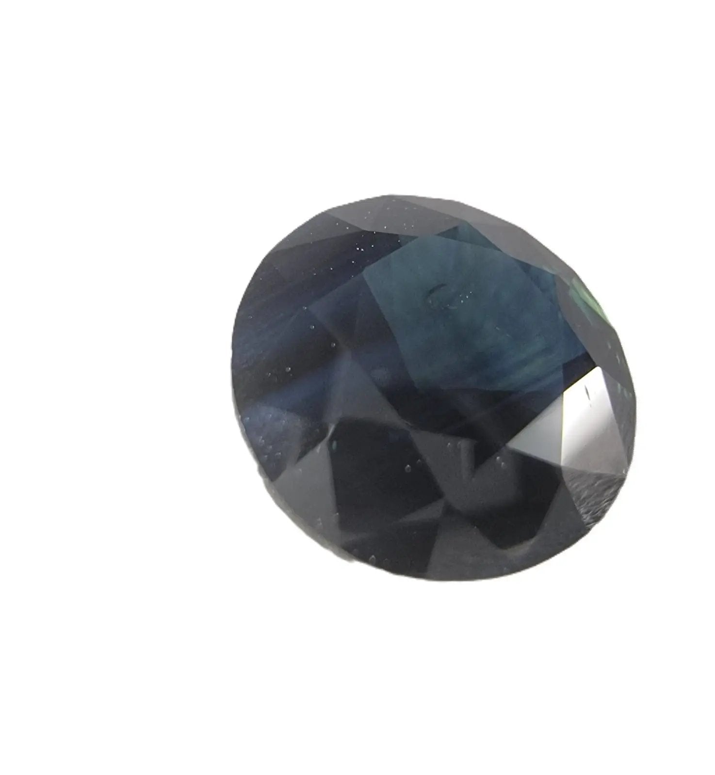 5.61ct Round Brilliant Natural Inky Blue Sapphire Gemstone - Hanna Boya