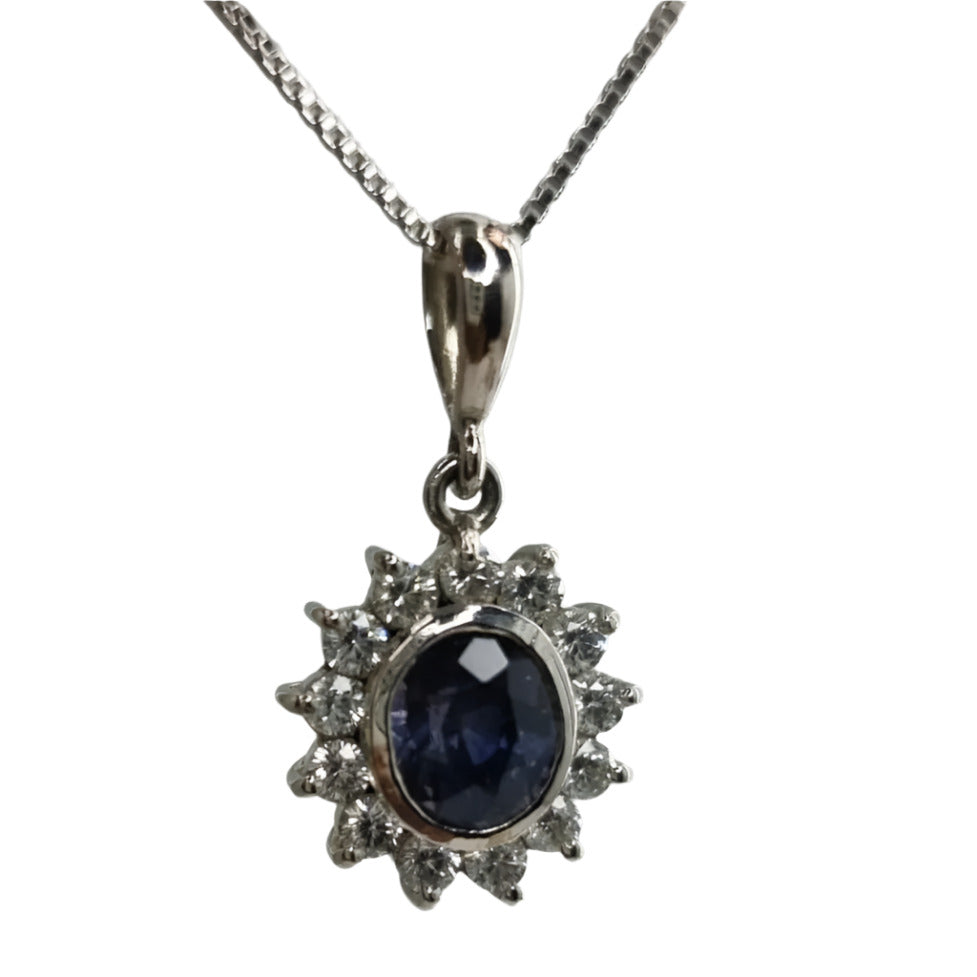 1.5ct Oval Natural Blue Sapphire Pendant - Hanna Boya