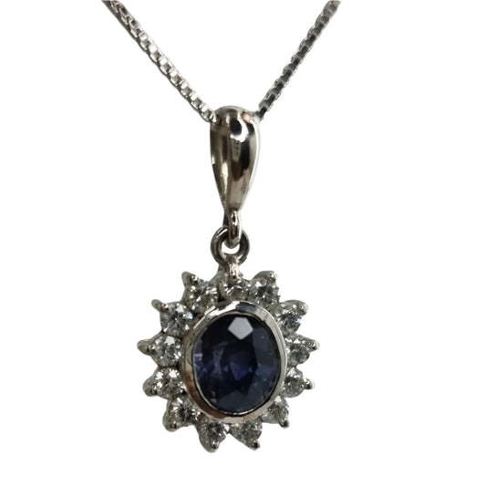 1.5ct Oval Natural Blue Sapphire Pendant - Hanna Boya