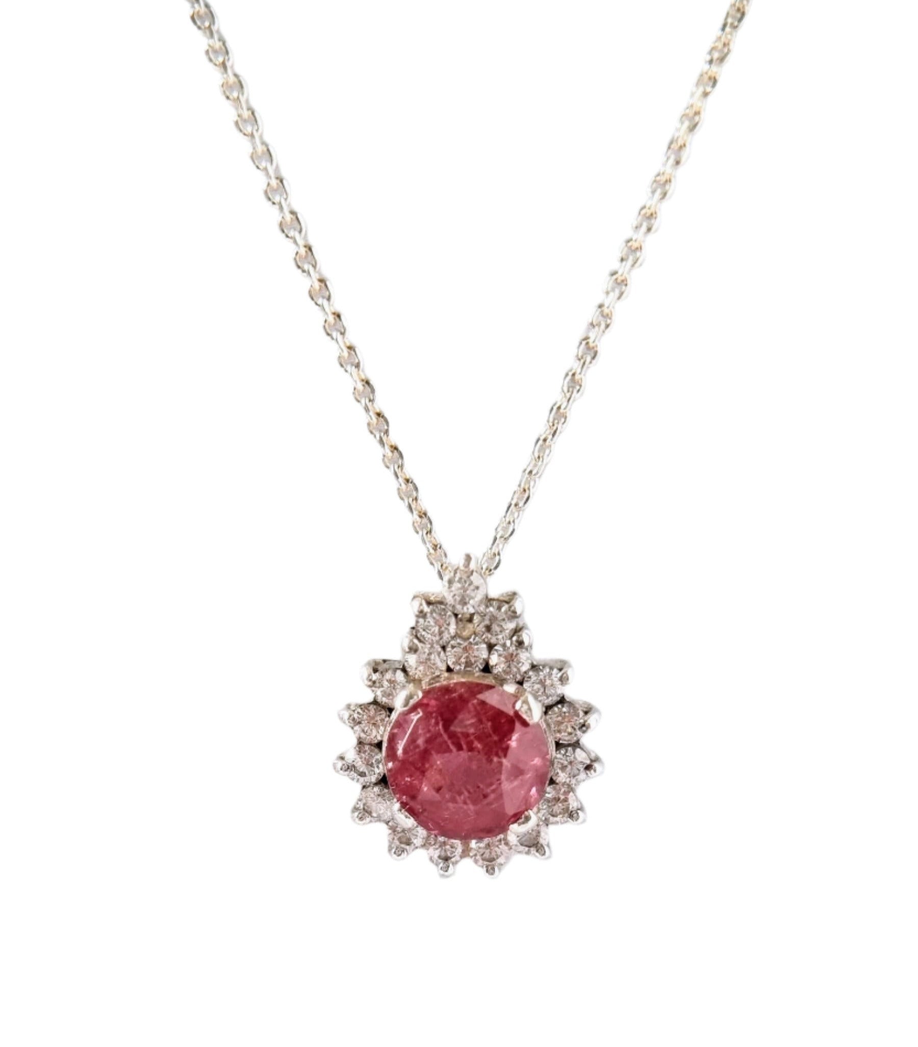3ct Natural Round Pink Tourmaline Pendant Necklace - Hanna Boya