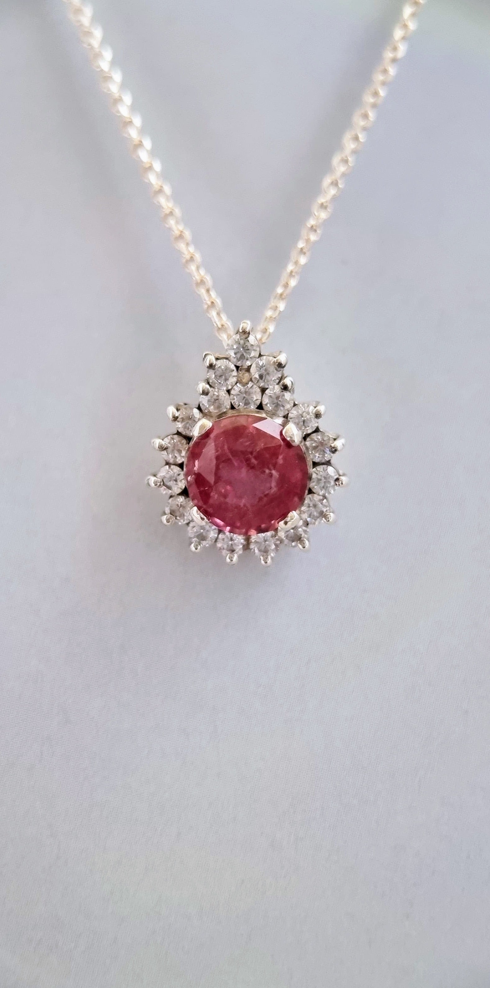 3ct Natural Round Pink Tourmaline Pendant Necklace - Hanna Boya