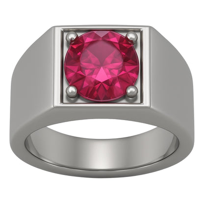 2ct Natural Garnet Birthstone Signet Ring - Hanna Boya