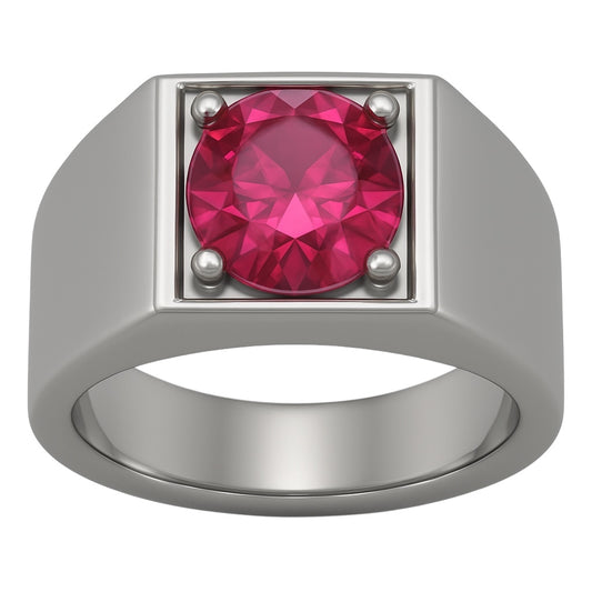 2ct Natural Garnet Birthstone Signet Ring - Hanna Boya