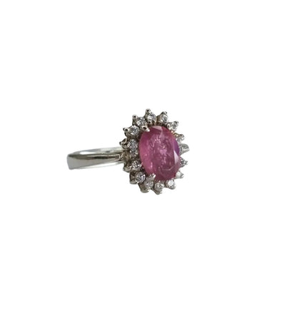 1.5ct Oval Pink Tourmaline Silver Statement Ring - Hanna Boya