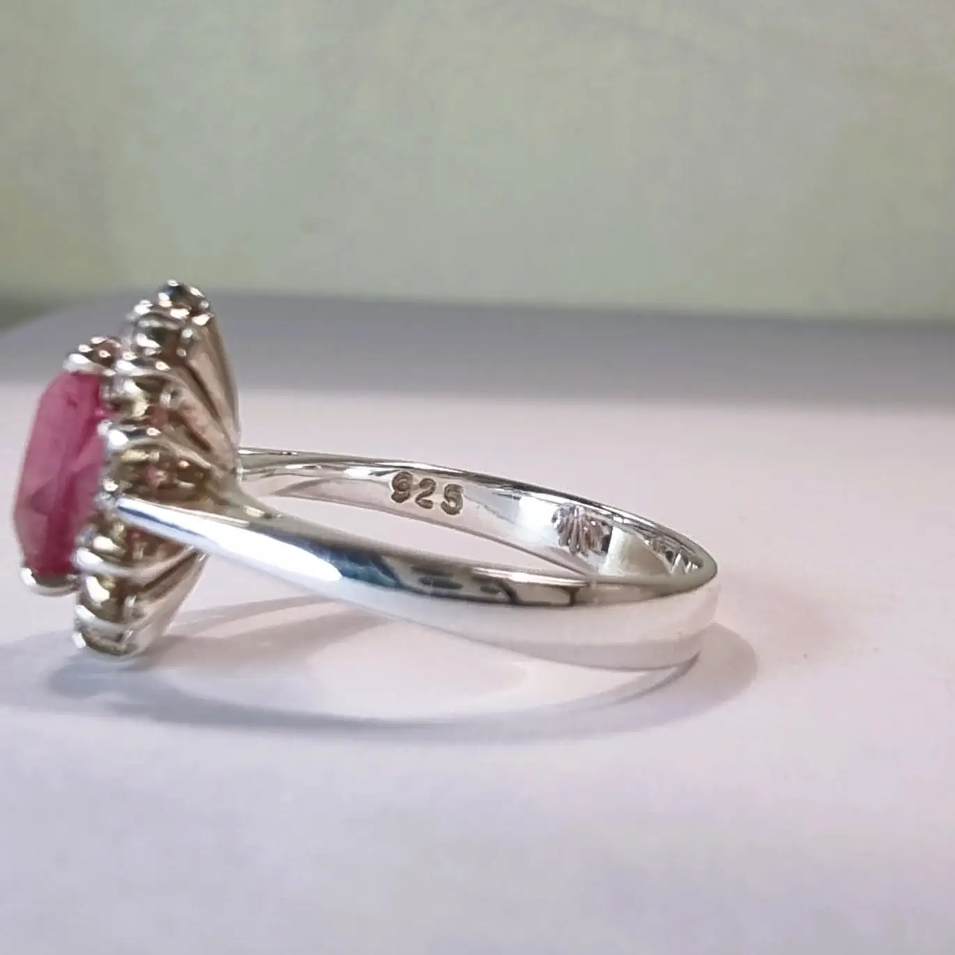 1.5ct Oval Pink Tourmaline Silver Statement Ring - Hanna Boya
