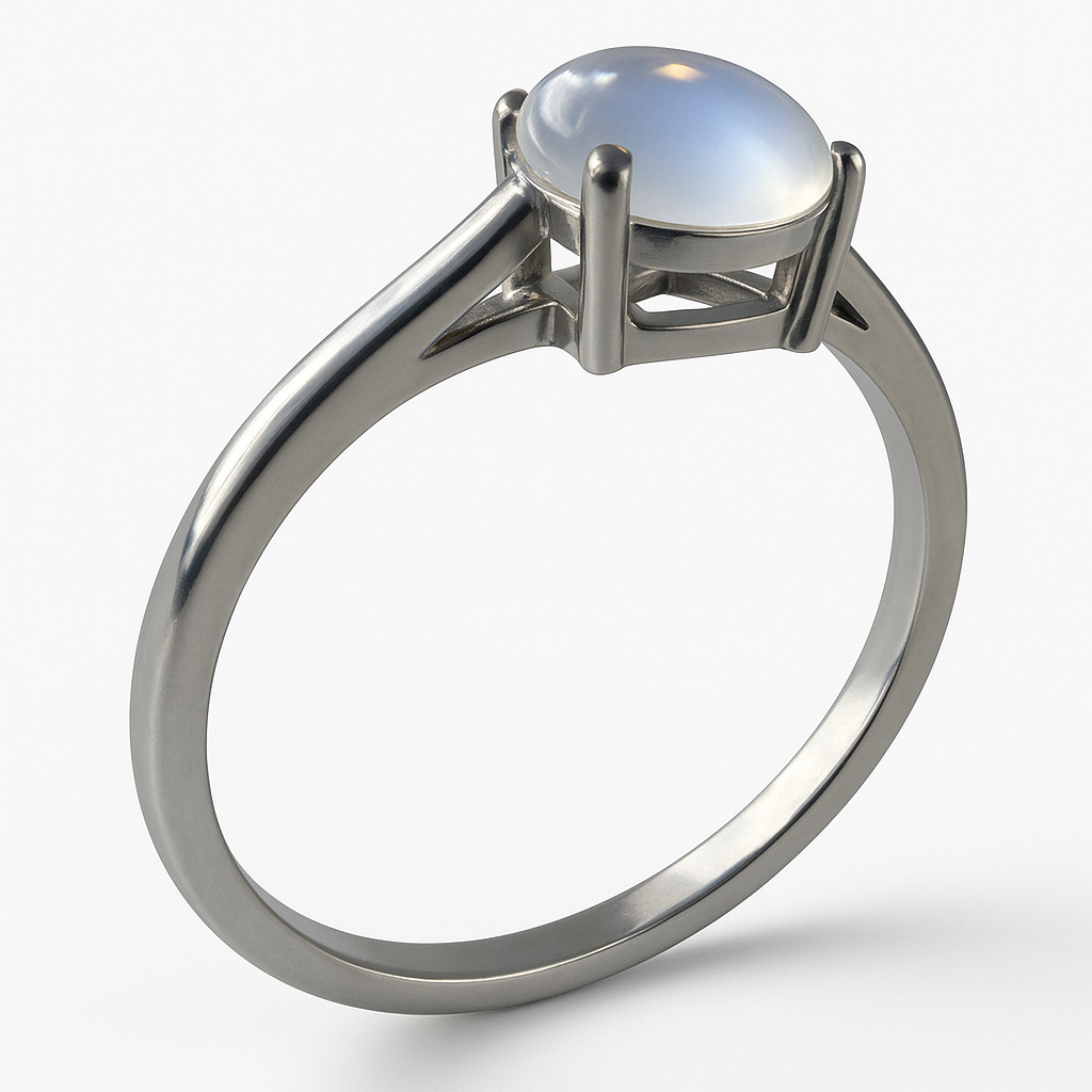1ct Round Moonstone Ring - Hanna Boya