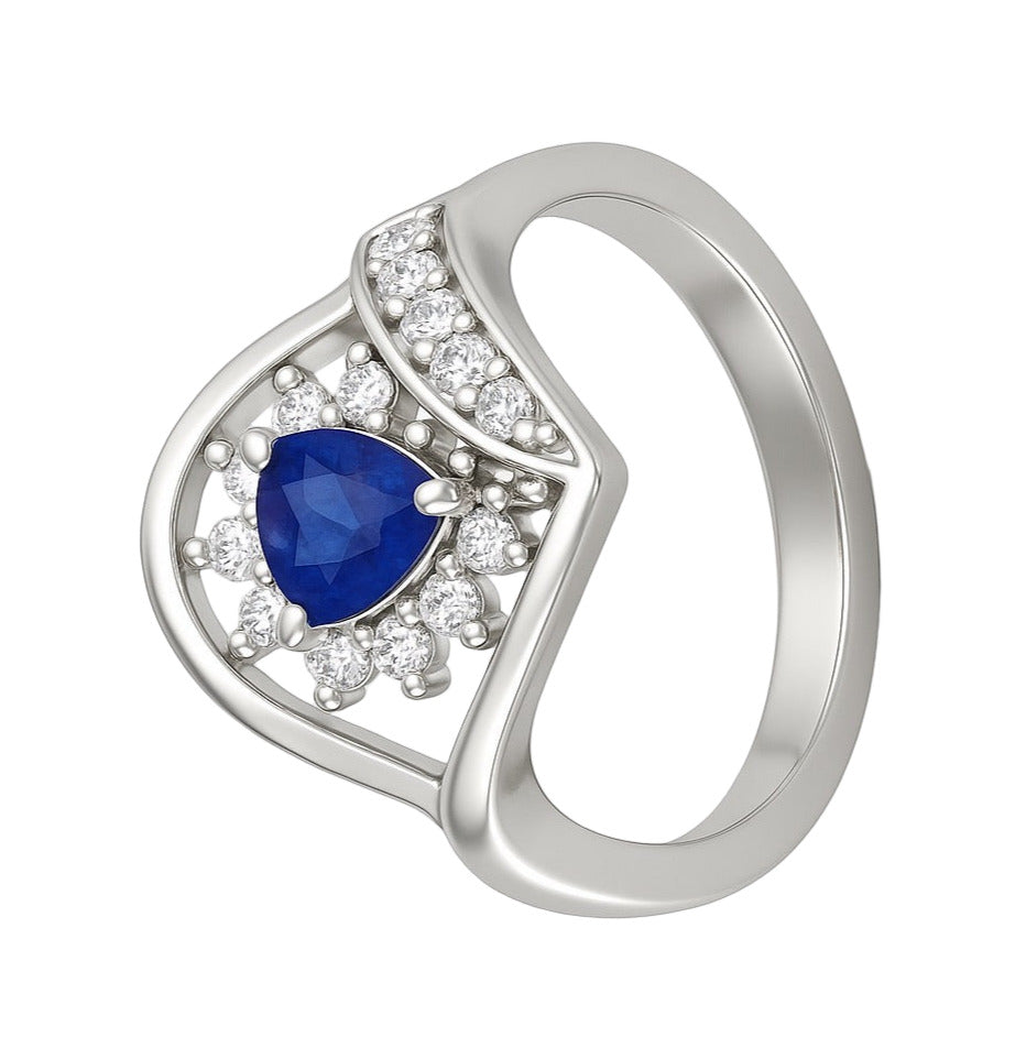1ct Trillion Natural Blue Sapphire Statement  Ring - Hanna Boya