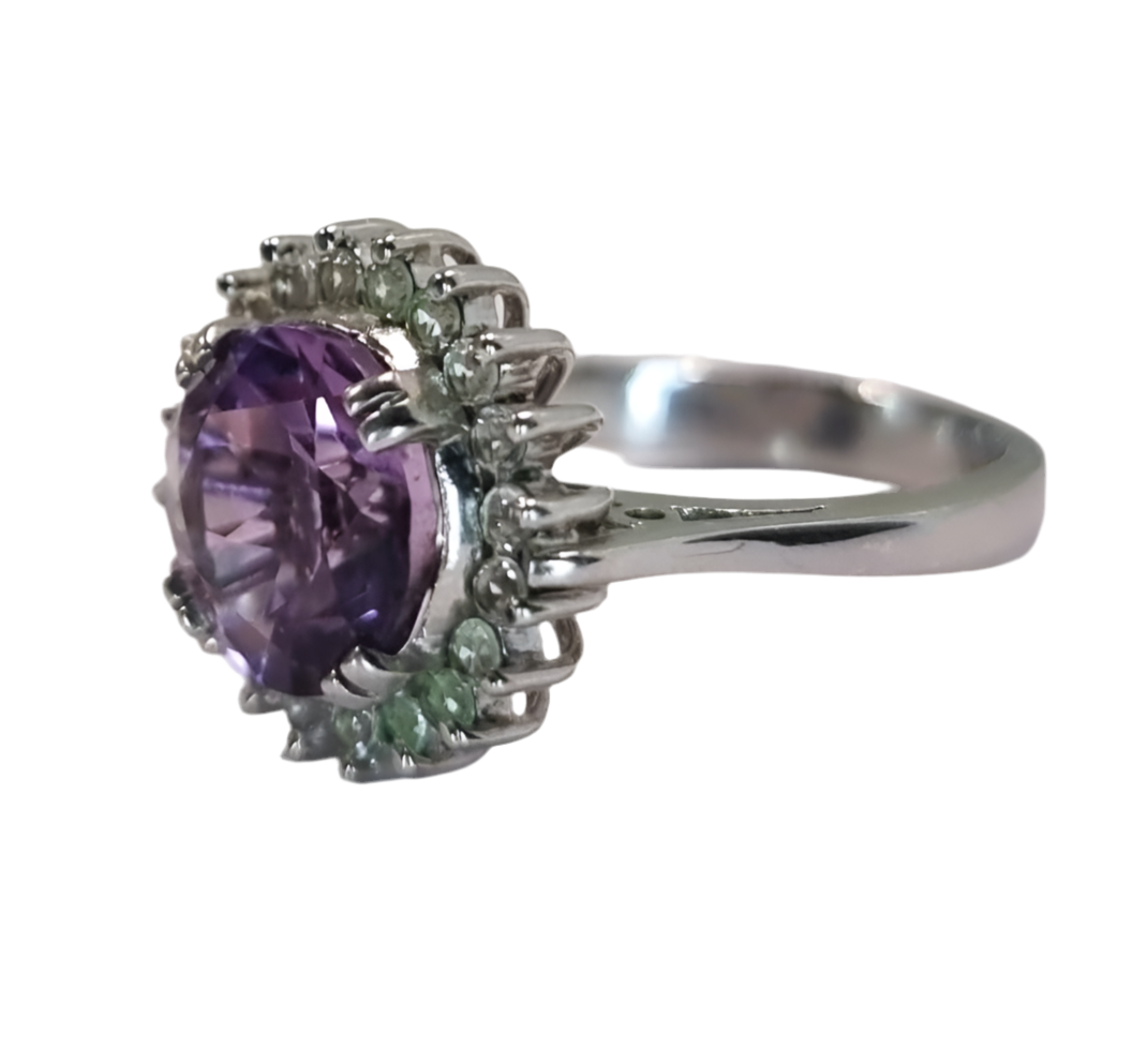 2.50ct Round Cut Purple Amethyst Statement Ring - Hanna Boya