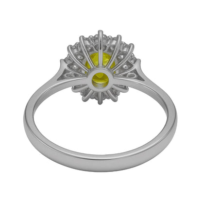 2ct Oval Mint Green Peridot  Silver Statement Ring - Hanna Boya