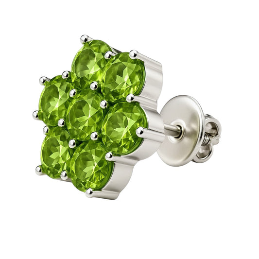 5.25ctw Natural Mint Green Peridot Stud Earrings - Hanna Boya