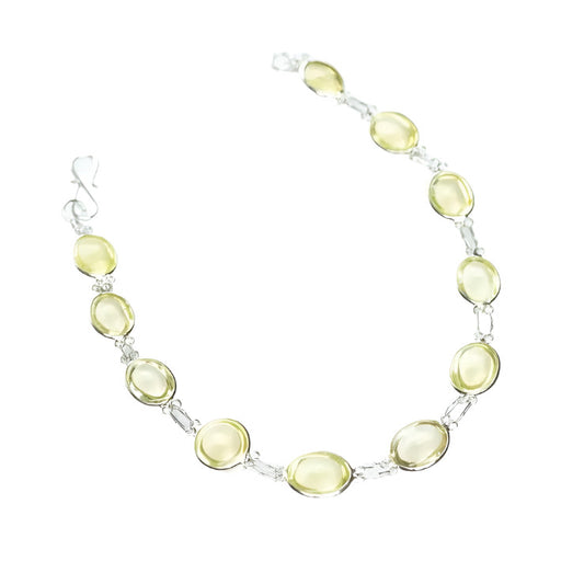 Natural Untreated Cabochon Citrine Tennis Bracelet