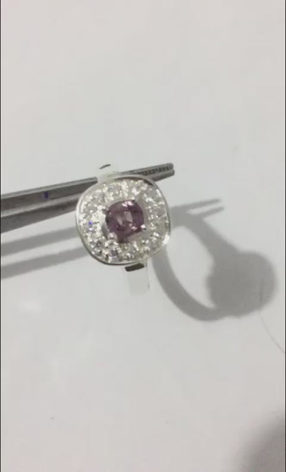 1ct Cushion Pink Sapphire Ring