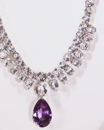 10ct Pear Cut Amethyst and Topaz Necklace