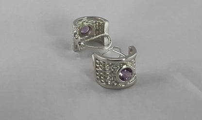 Handmade BENYA Amethyst Lever-Back Earrings