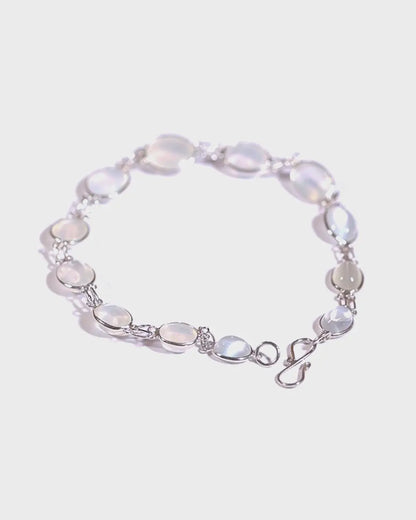 13ctw Moonstone Glow Cabochon Link Tennis Bracelet